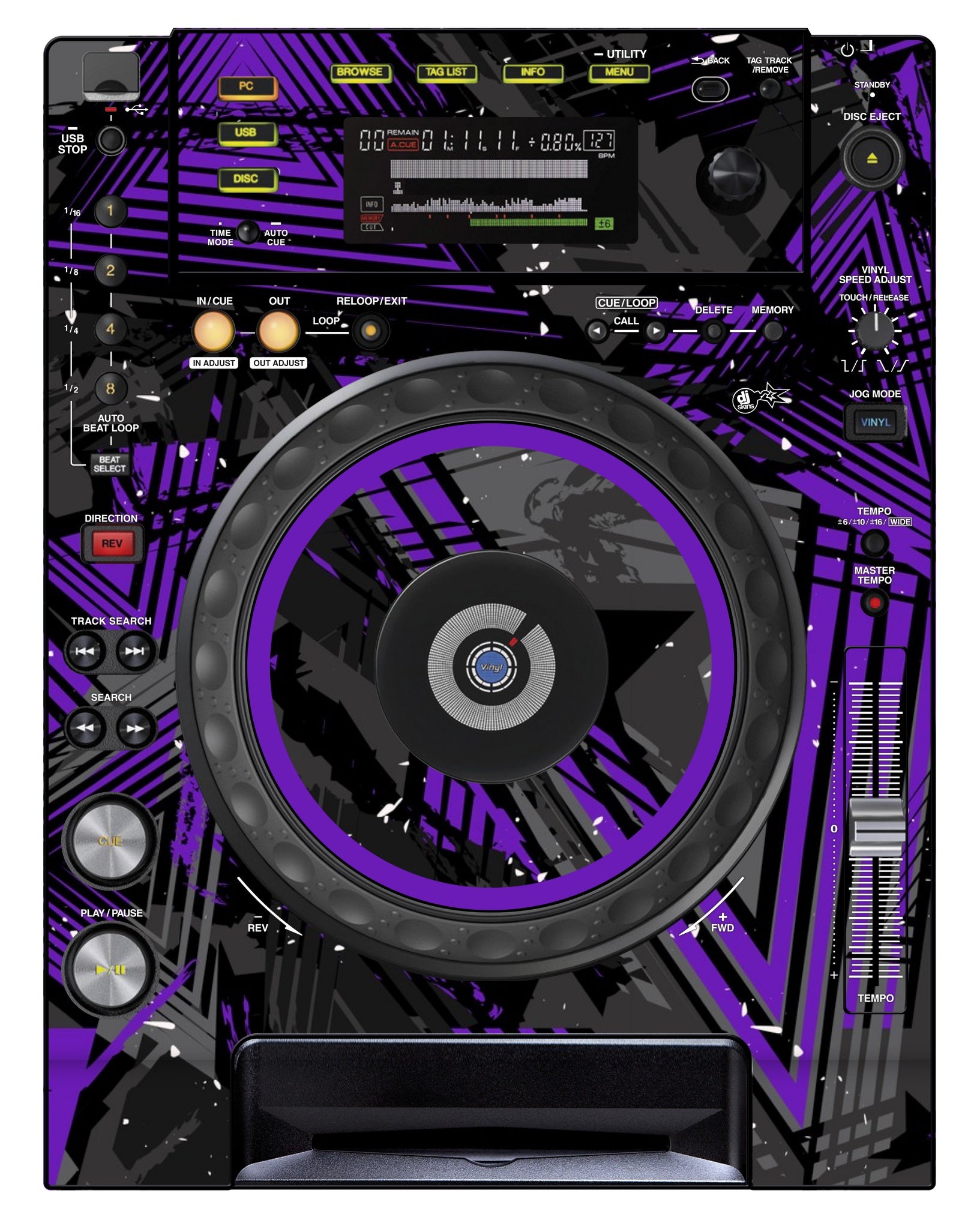 Pioneer DJ CDJ 850 Skin Ridge Purple