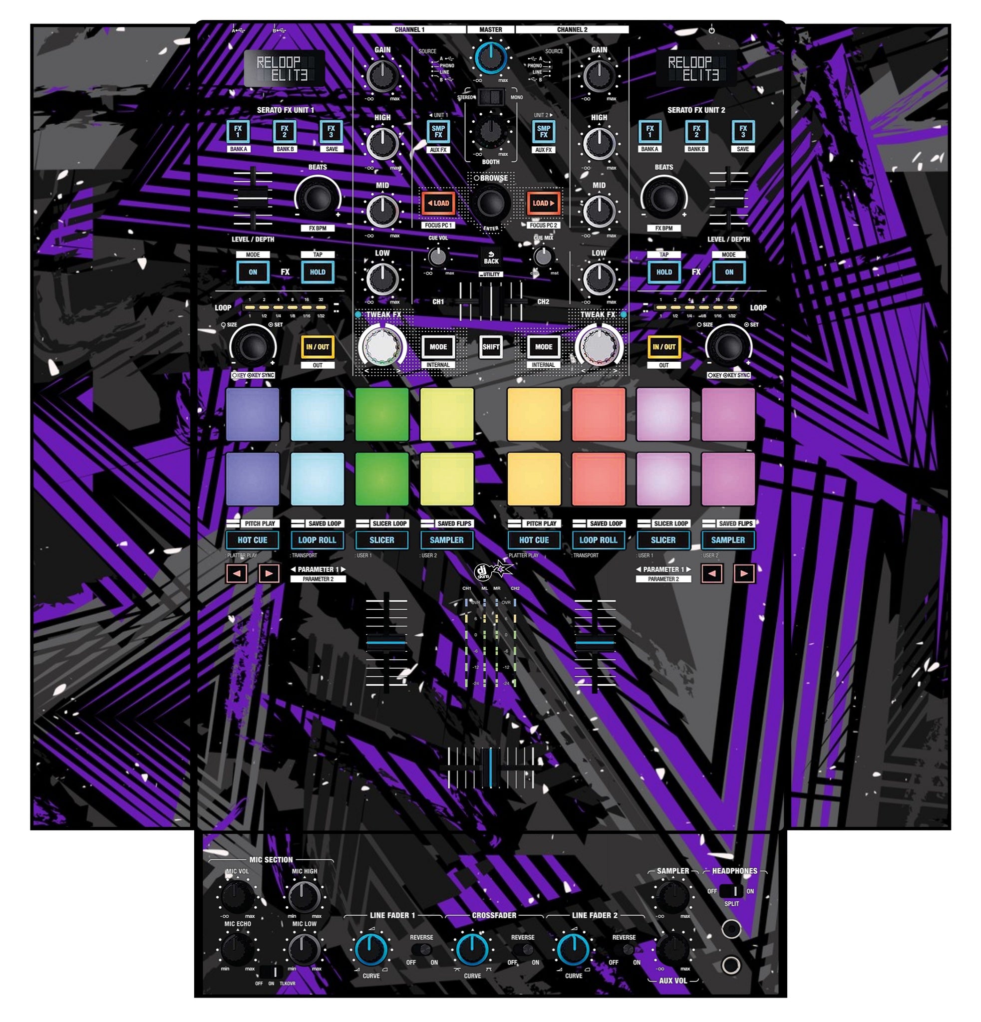 Reloop Elite Skin Ridge Purple