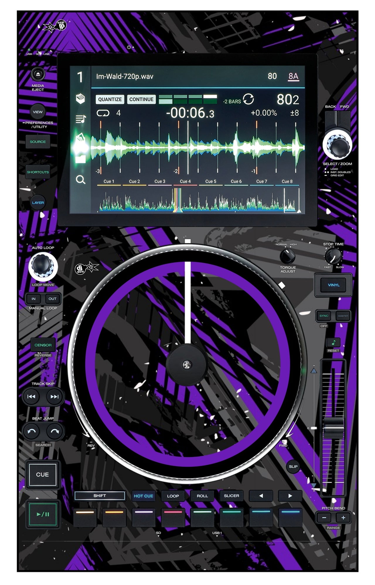 Denon DJ SC 6000 M Skin Ridge Purple