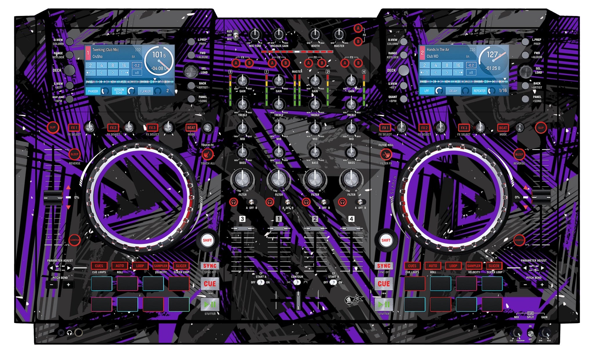 Numark NV 2 Skin Ridge Purple