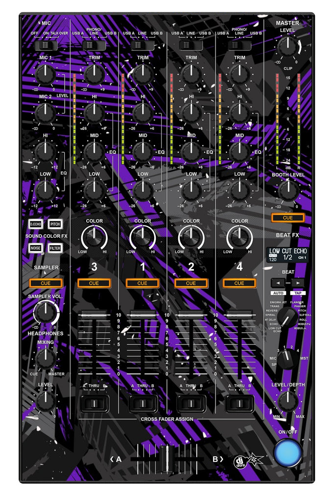 Pioneer DJ DDJ 1000 SRT MIXER Skin Ridge Purple