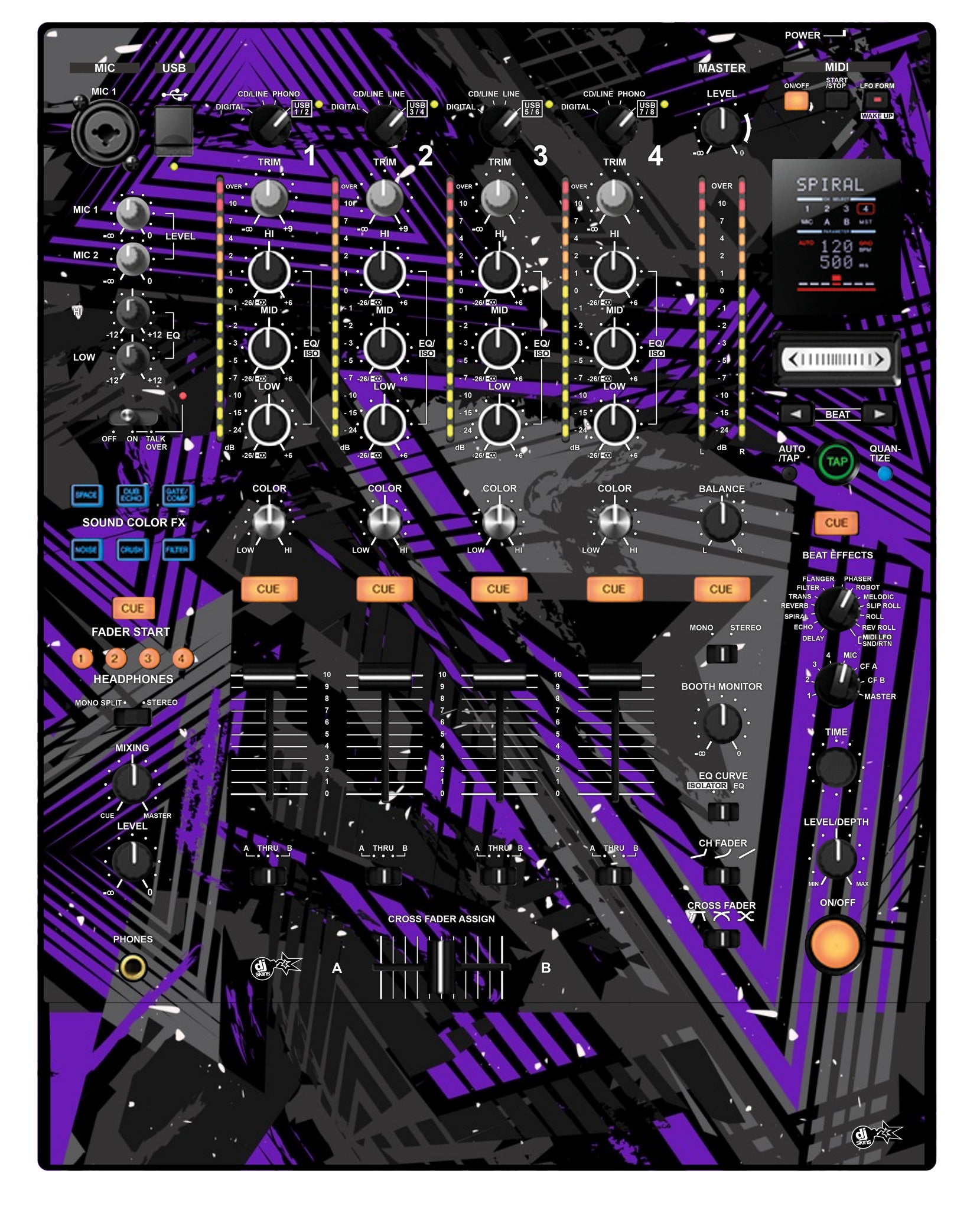 Pioneer DJ DJM 900 NEXUS Skin Ridge Purple