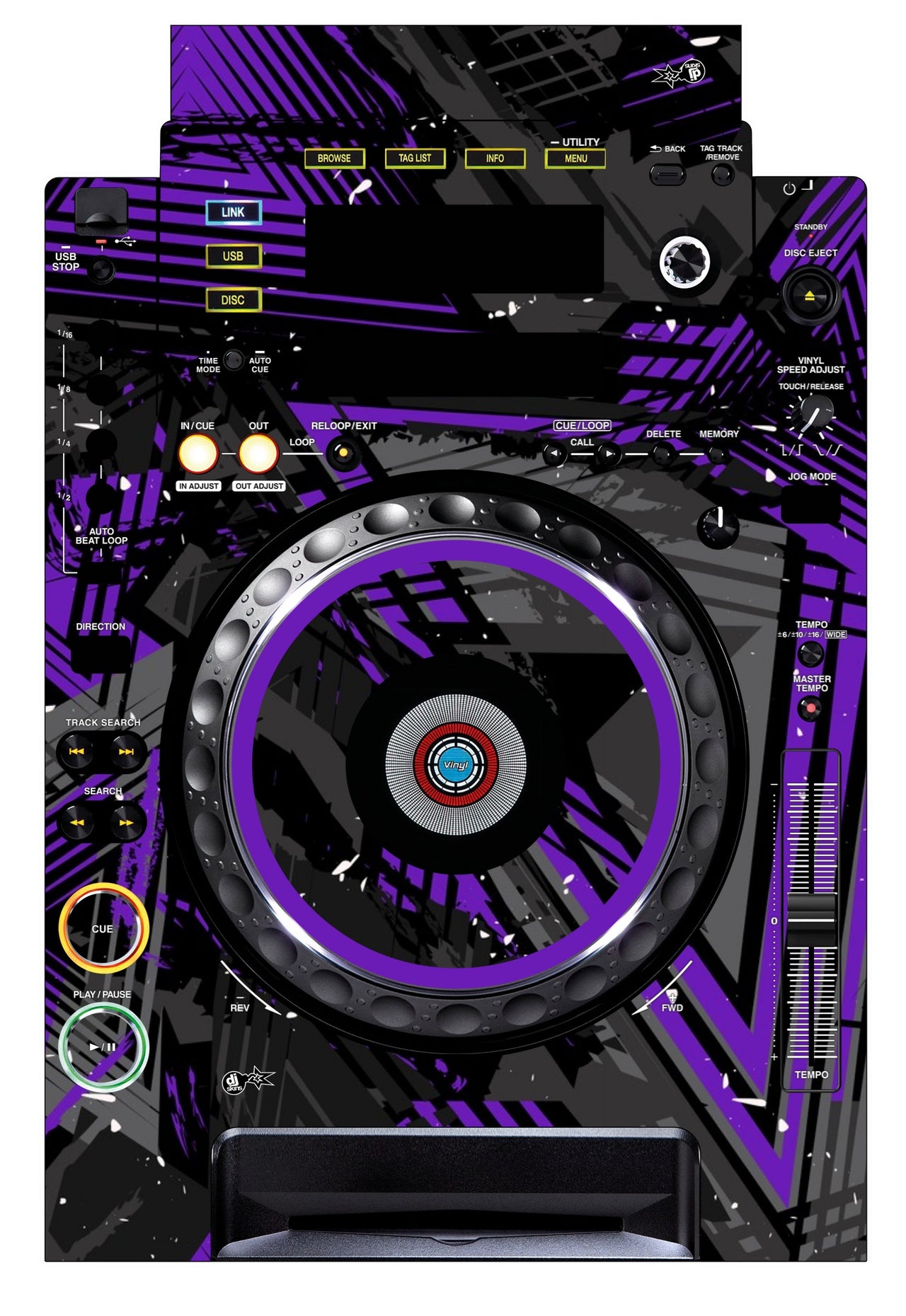Pioneer DJ CDJ 900 Skin Ridge Purple