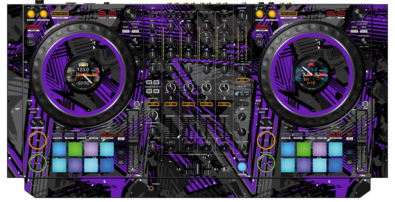 Pioneer DJ DDJ 1000 Skin Ridge Purple