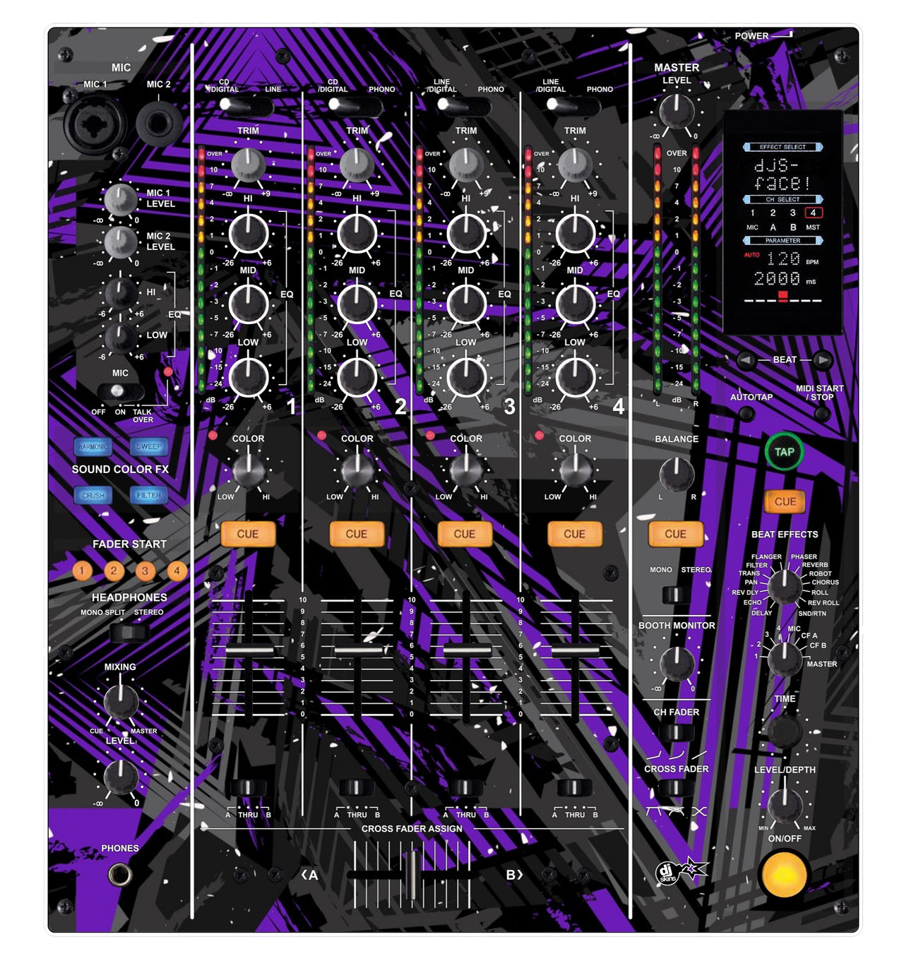 Pioneer DJ DJM 800 Skin Ridge Purple