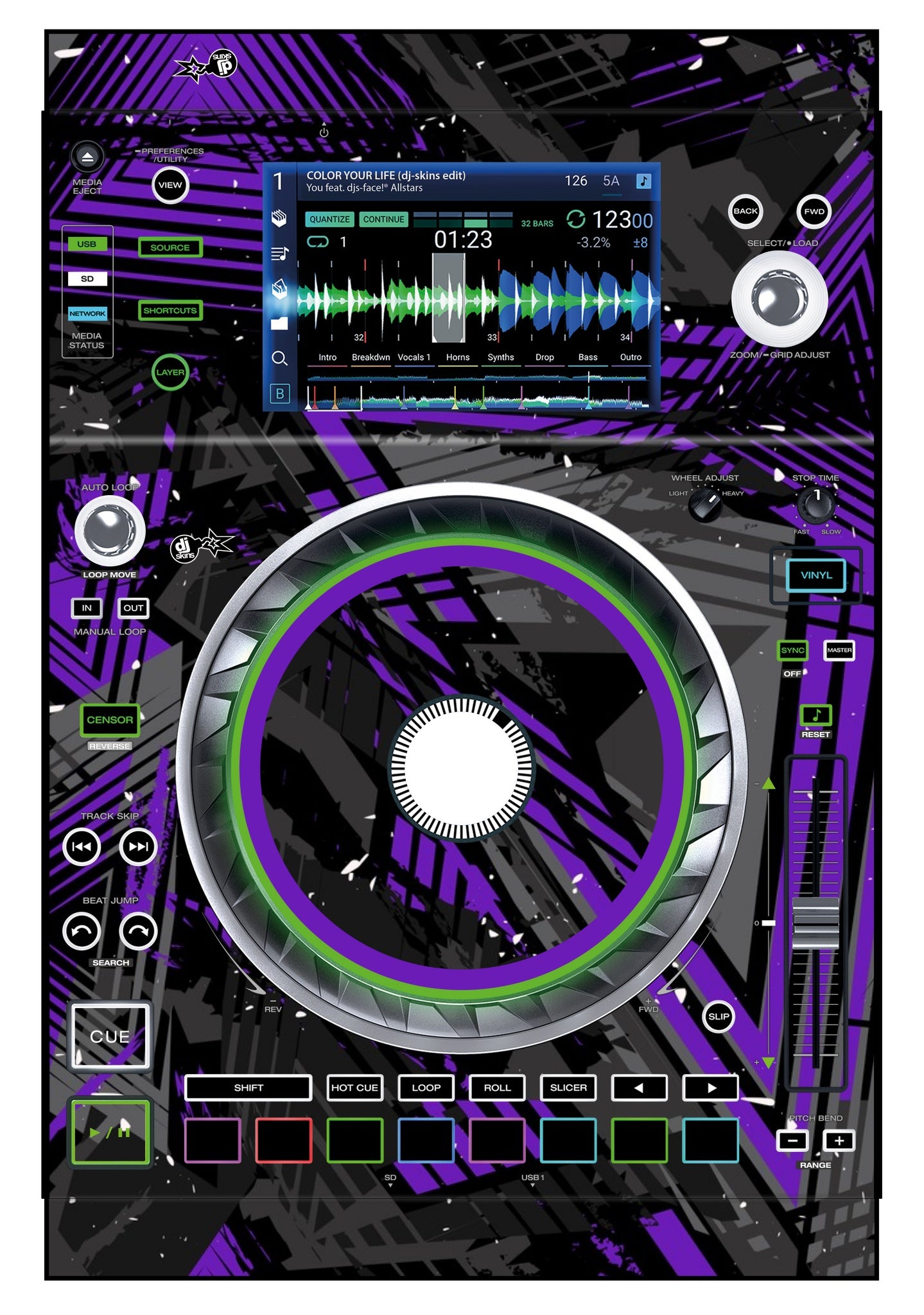 Denon DJ SC 5000 Skin Ridge Purple