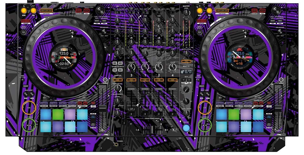 Pioneer DJ DDJ 1000 SRT Skin Ridge Purple