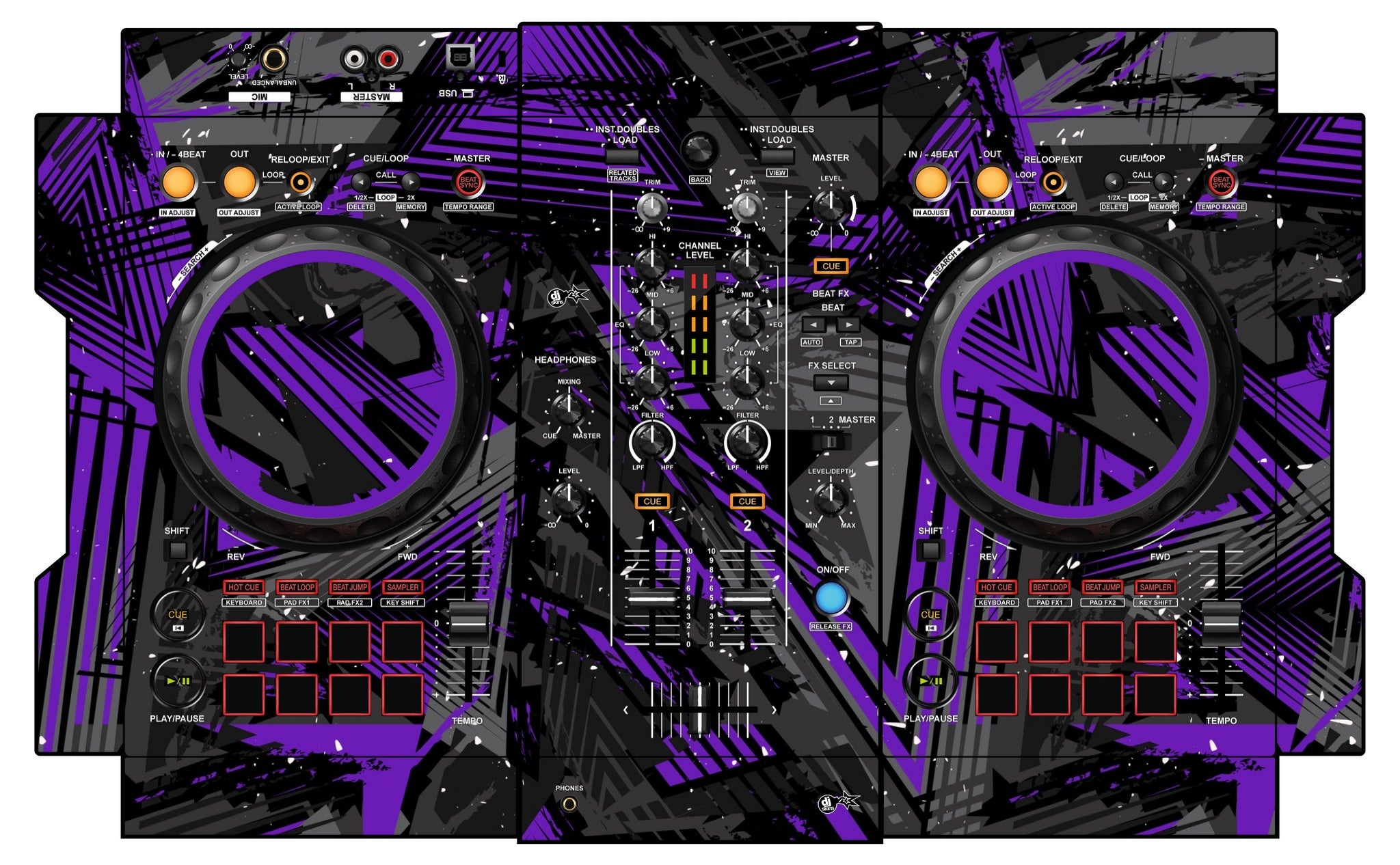 Pioneer DJ DDJ 400 Skin Ridge Purple
