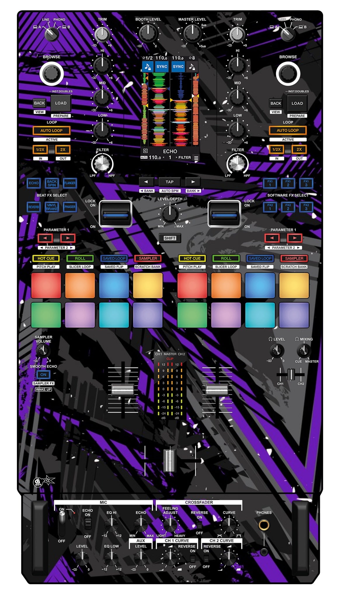 Pioneer DJ DJM S11 Skin Ridge Purple