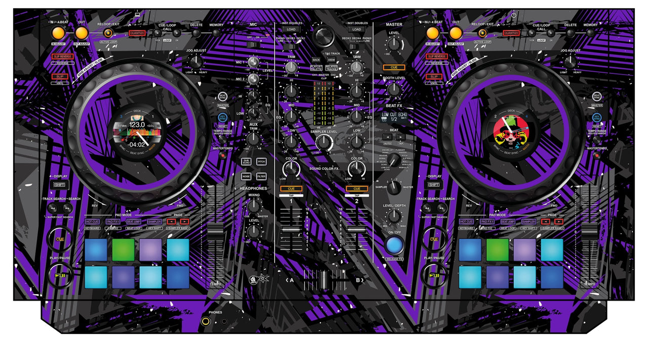 Pioneer DJ DDJ 800 Skin Ridge Purple