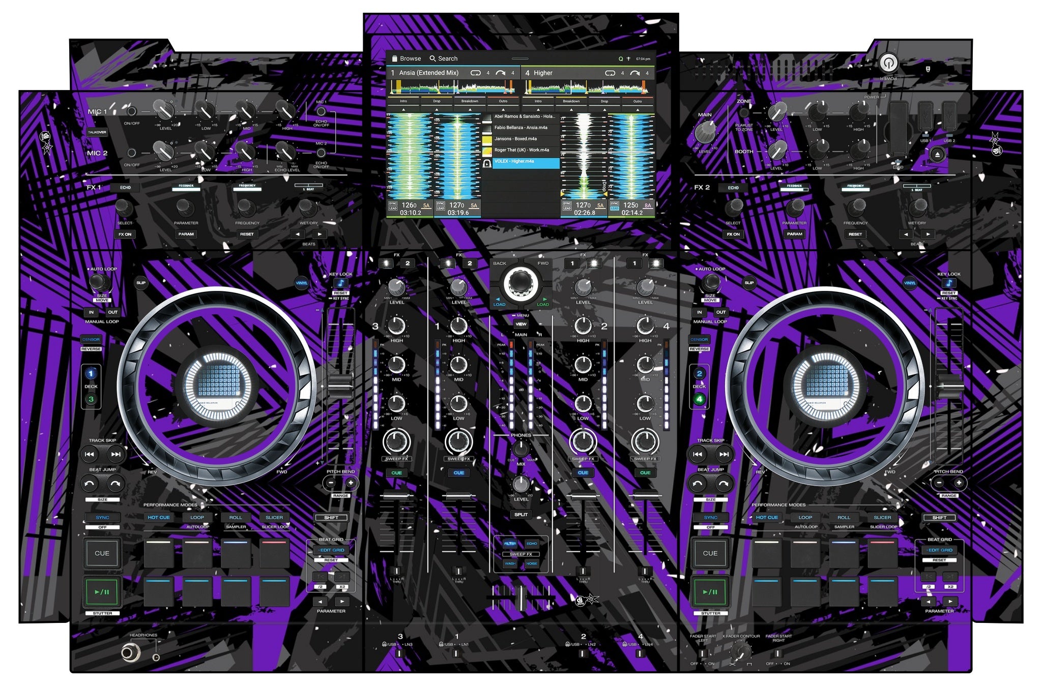 Denon DJ PRIME 4+ Skin Ridge Purple