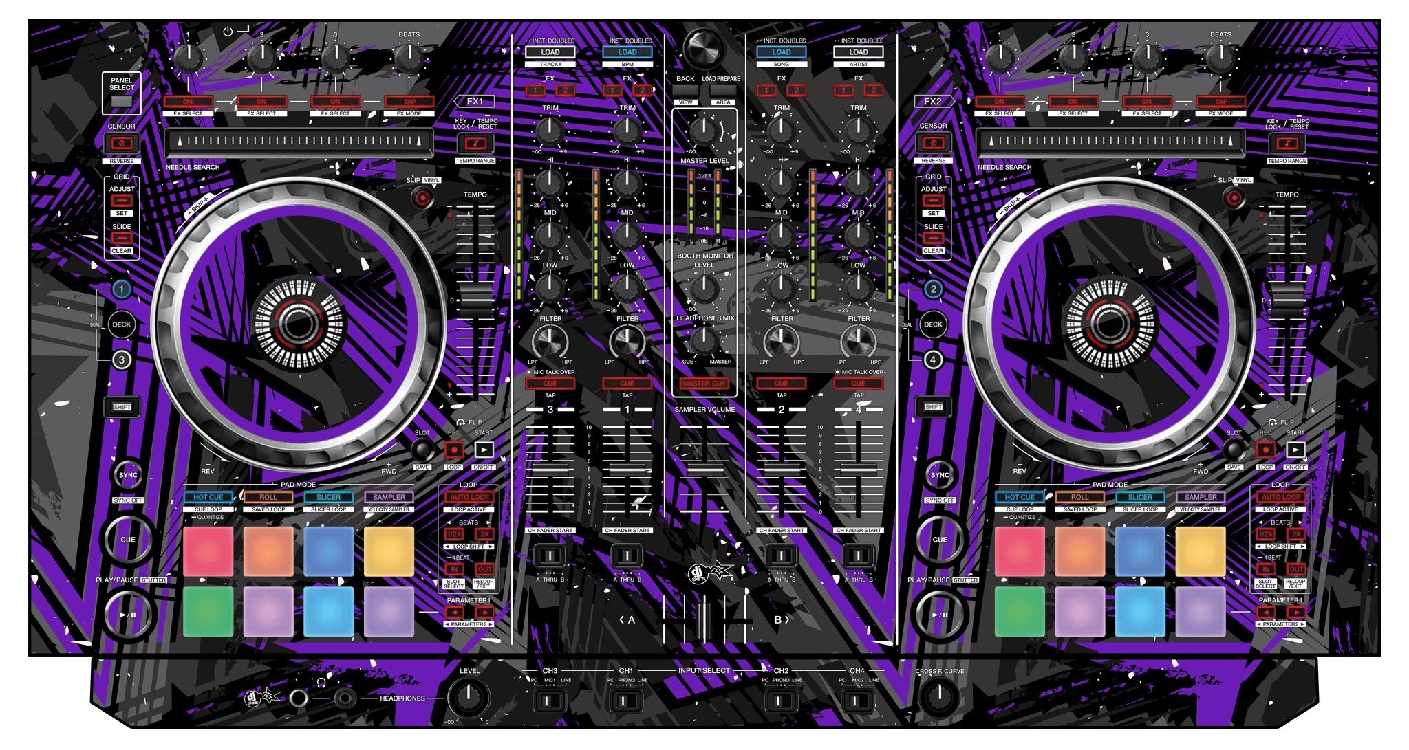 Pioneer DJ DDJ SX 2 Skin Ridge Purple