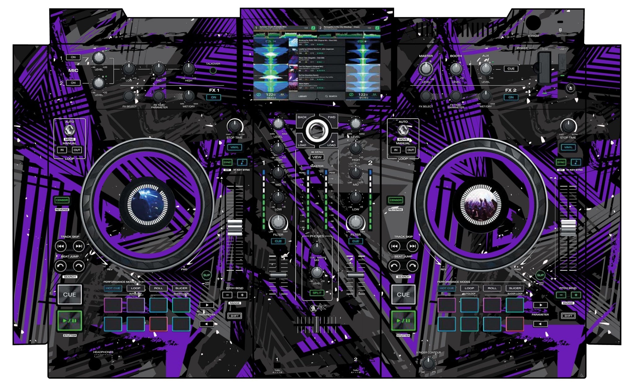 Denon DJ PRIME 2 Skin Ridge Purple