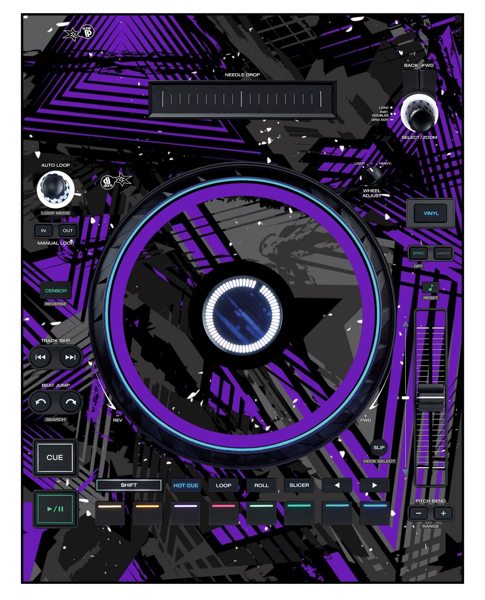 Denon DJ LC 6000 Skin Ridge Purple