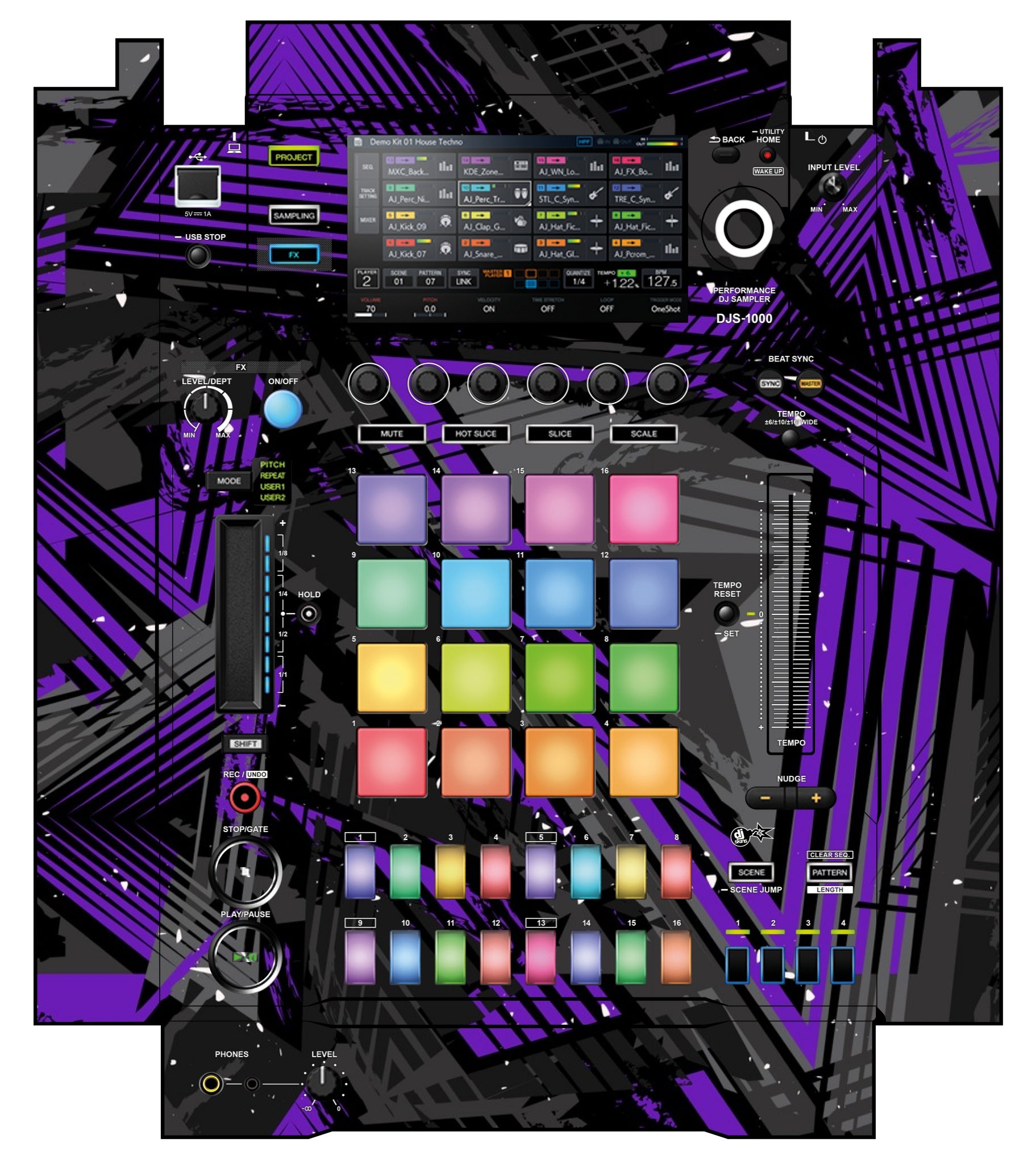 Pioneer DJ DJS 1000 Skin Ridge Purple