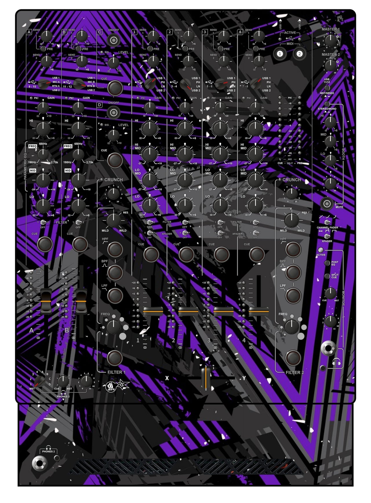 Allen and Heath XONE 96 Skin Ridge Purple