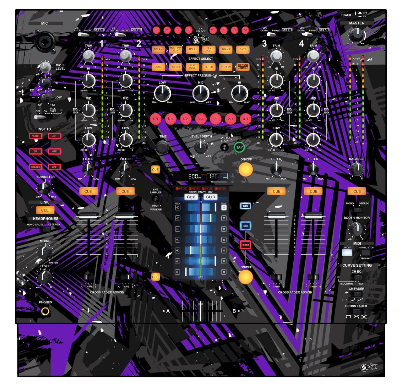 Pioneer DJ DJM 2000 Skin Ridge Purple