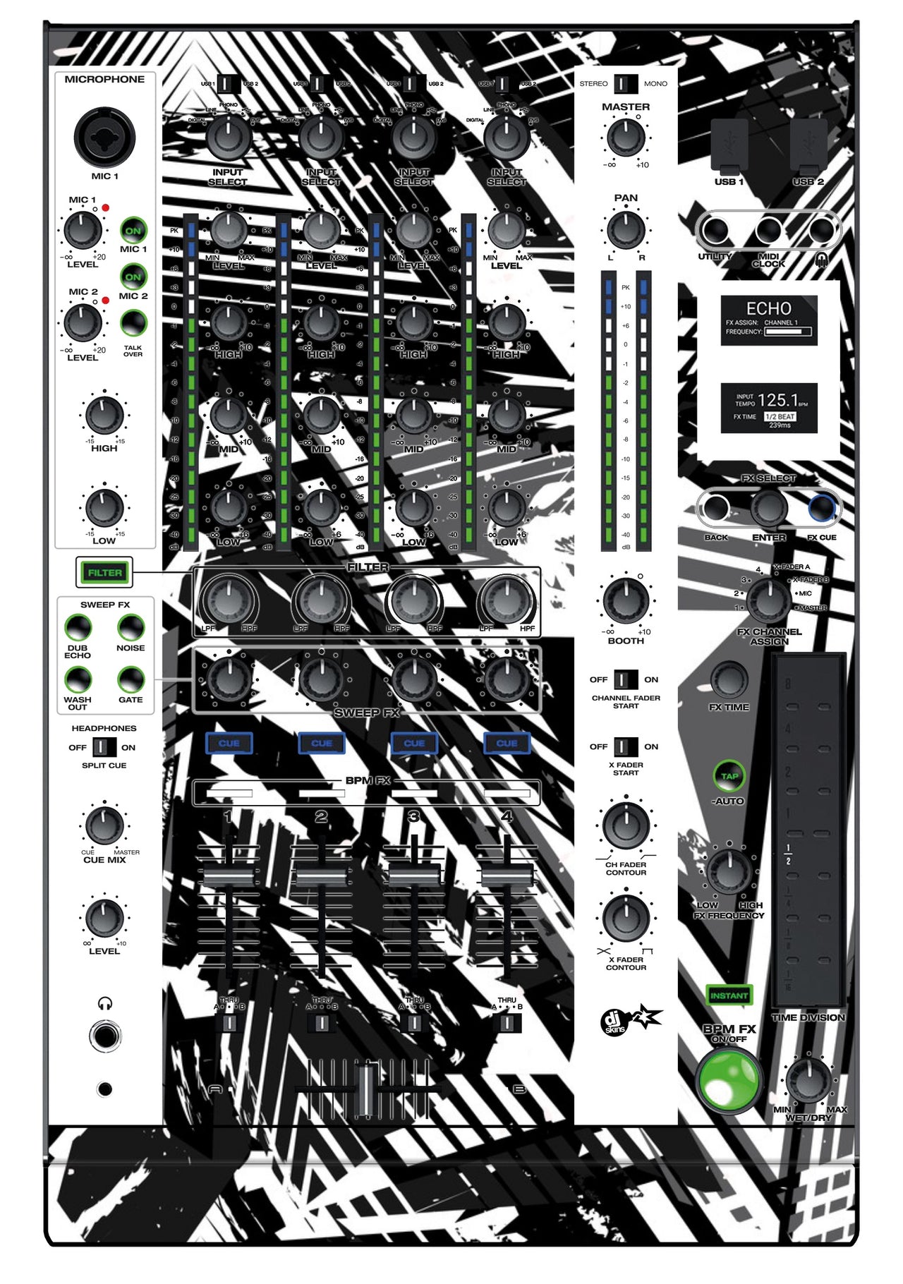 Denon DJ X 1800 Skin Ridge White