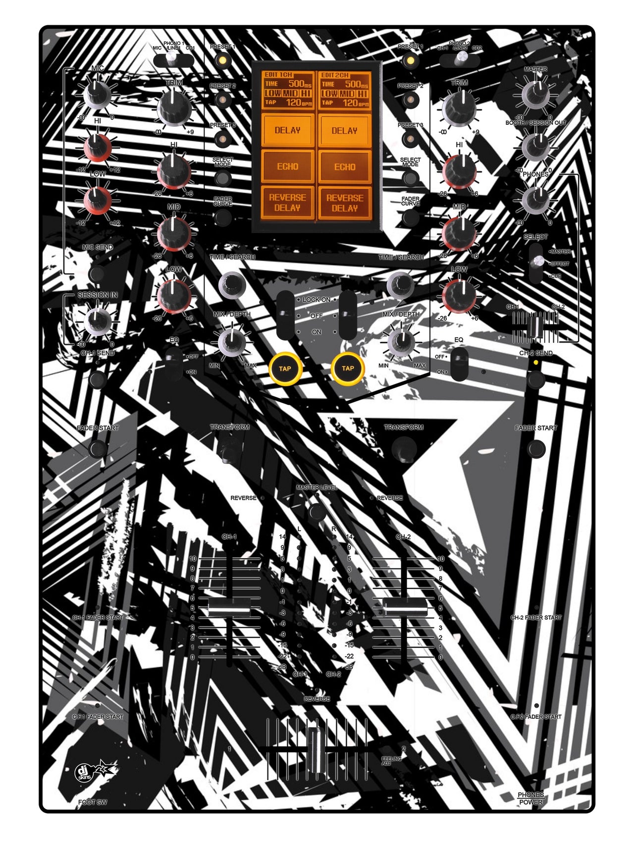 Pioneer DJ DJM 909 Skin Ridge White