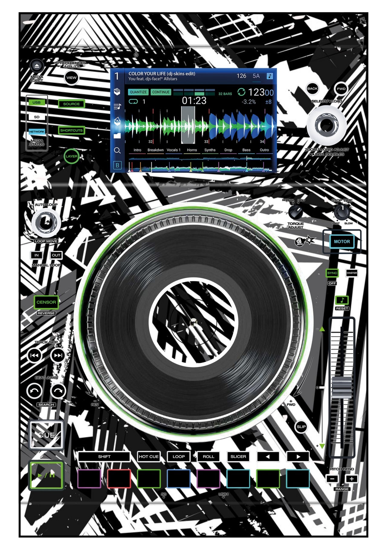 Denon DJ SC 5000 M Skin Ridge White