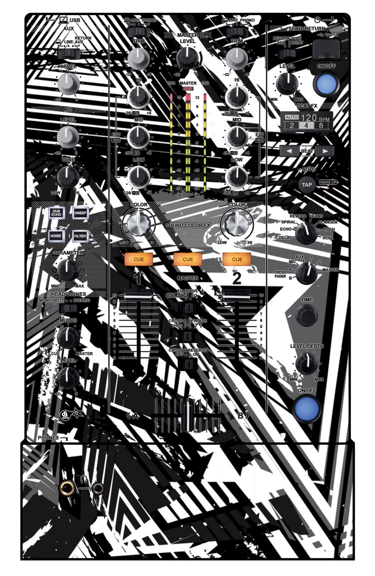 Pioneer DJ DJM 450 Skin Ridge White