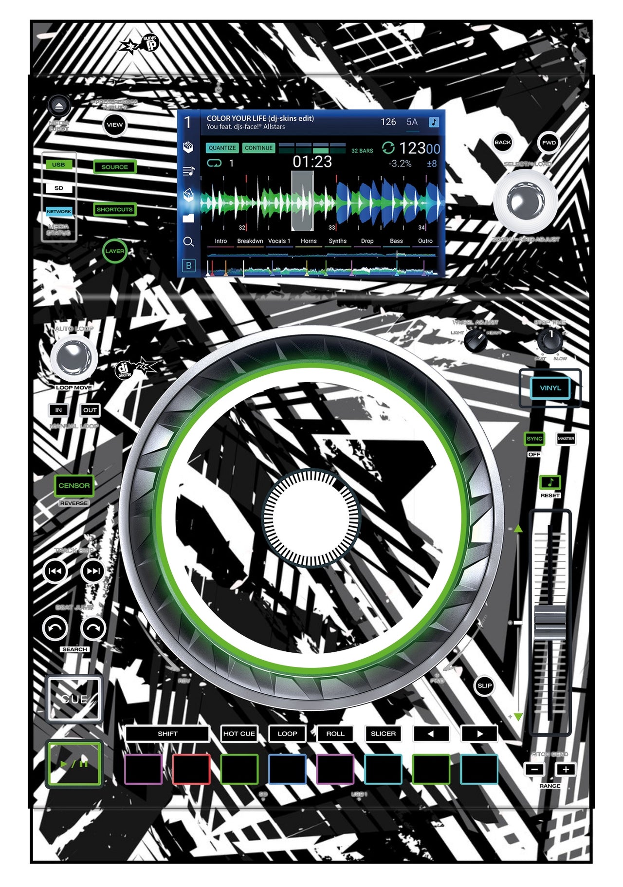 Denon DJ SC 5000 Skin Ridge White