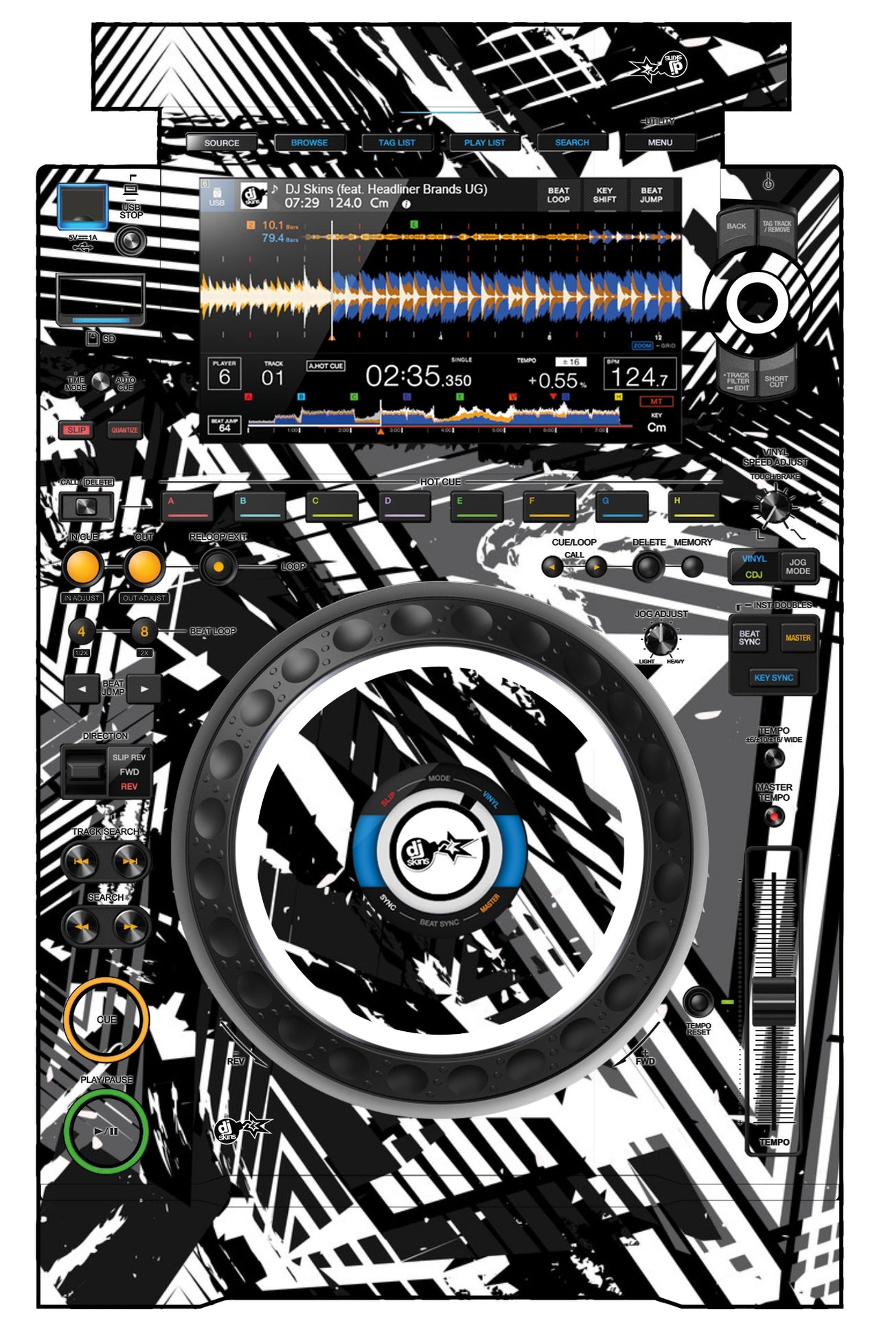 Pioneer DJ CDJ 3000 Skin Ridge White