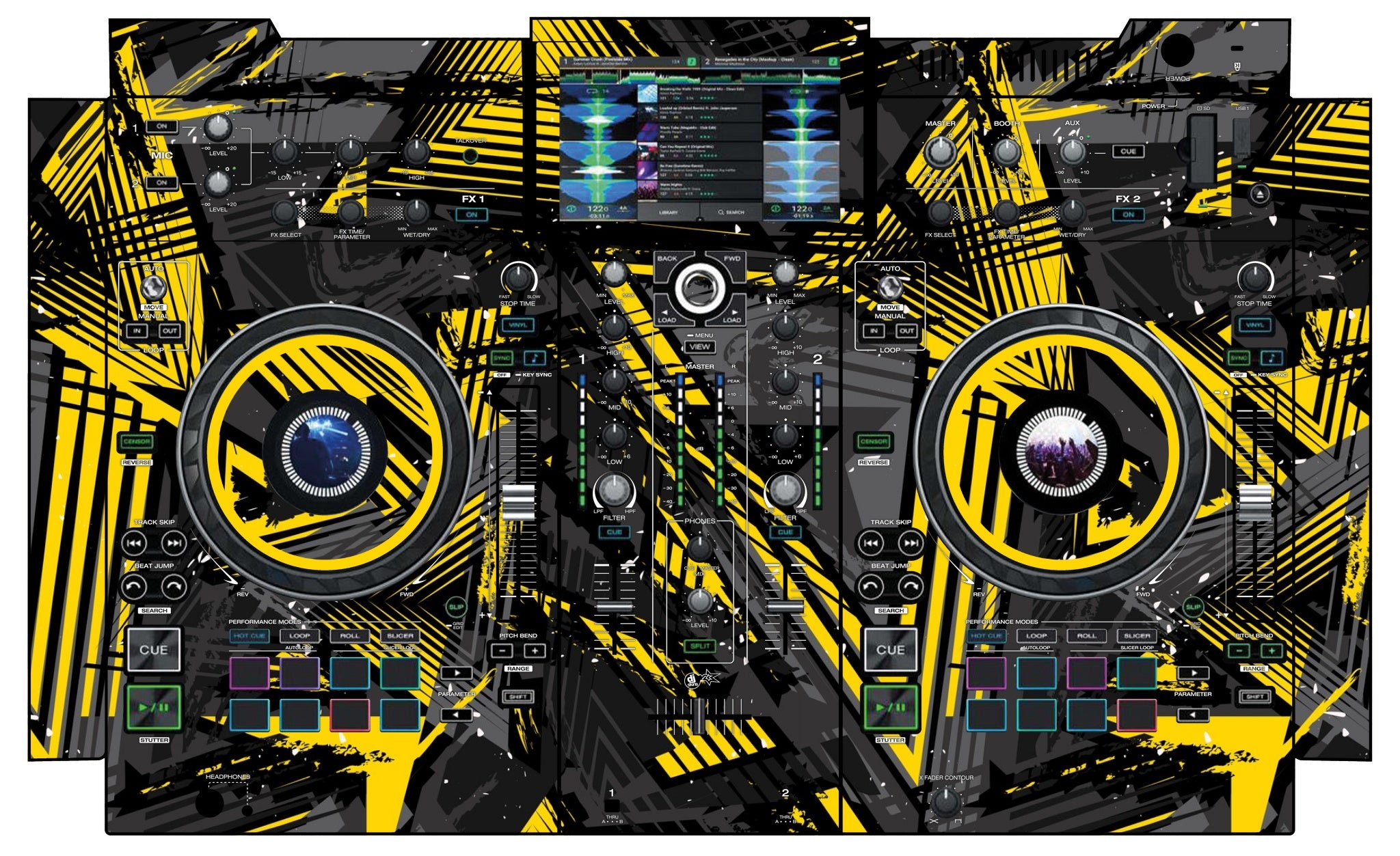 Denon DJ PRIME 2 Skin Ridge Yellow