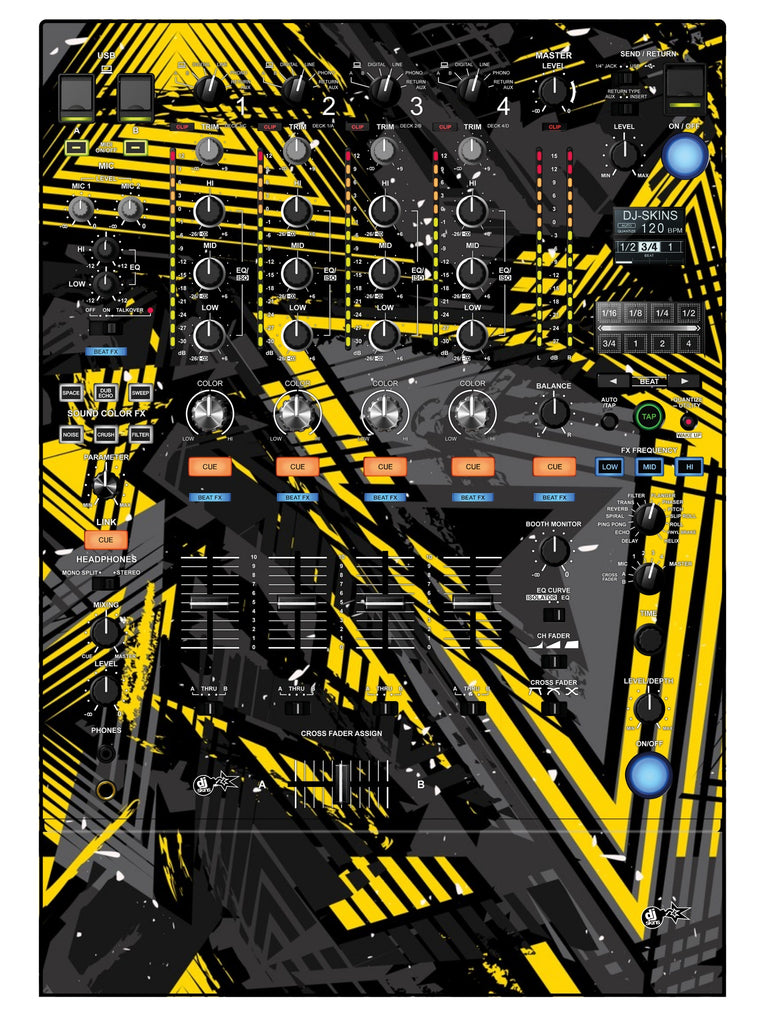 Pioneer DJ DJM 900 NEXUS 2 Skin Ridge Yellow
