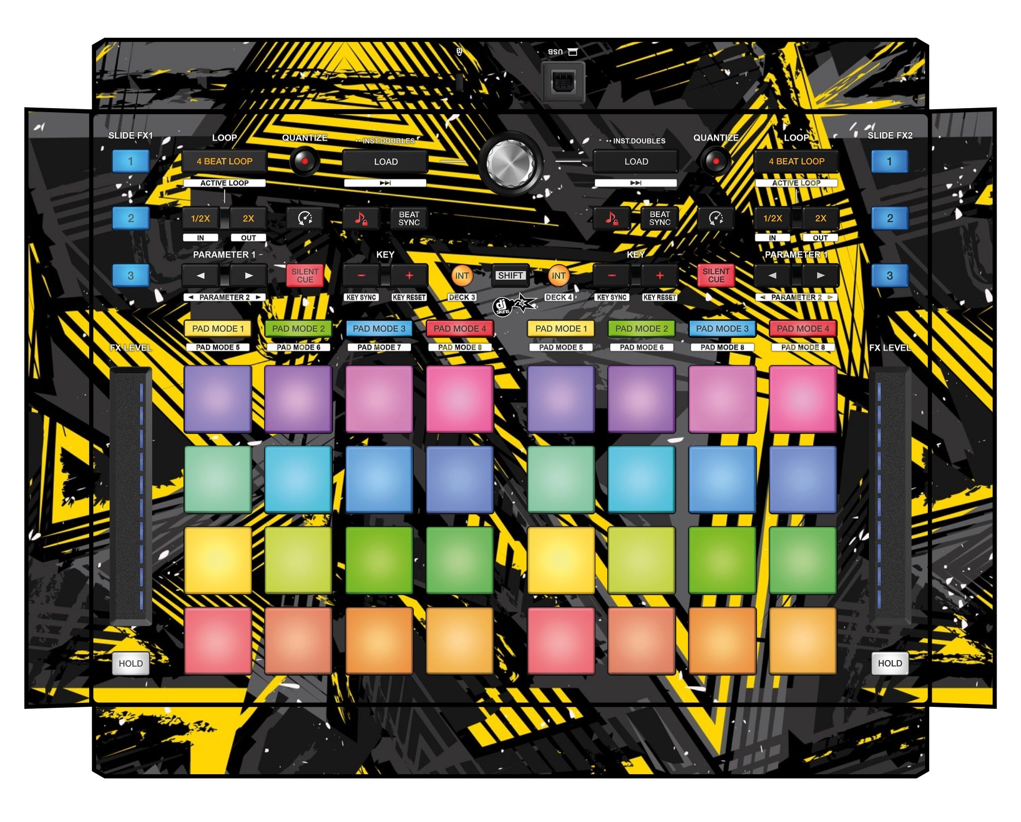 Pioneer DJ DDJ XP 2 Skin Ridge Yellow