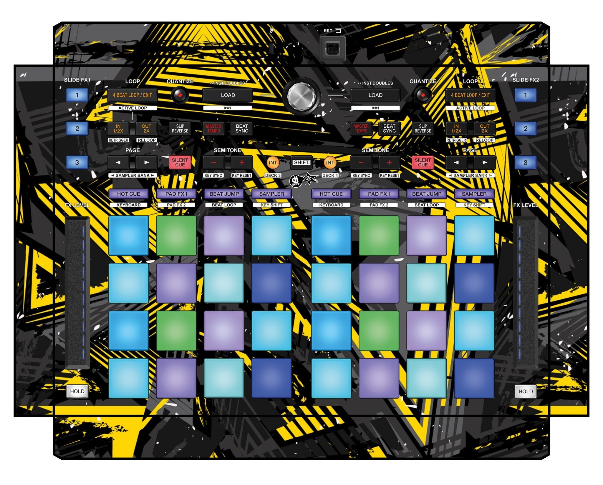 Pioneer DJ DDJ XP 1 Skin Ridge Yellow