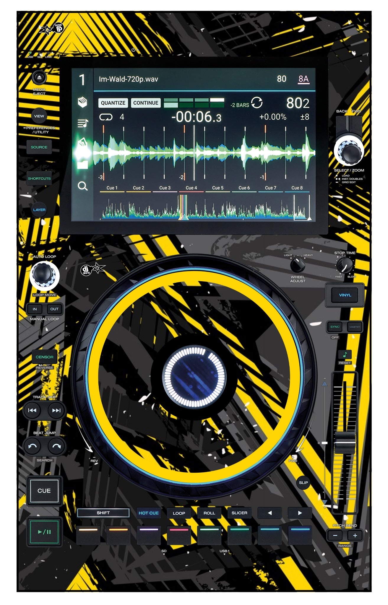 Denon DJ SC 6000 Skin Ridge Yellow