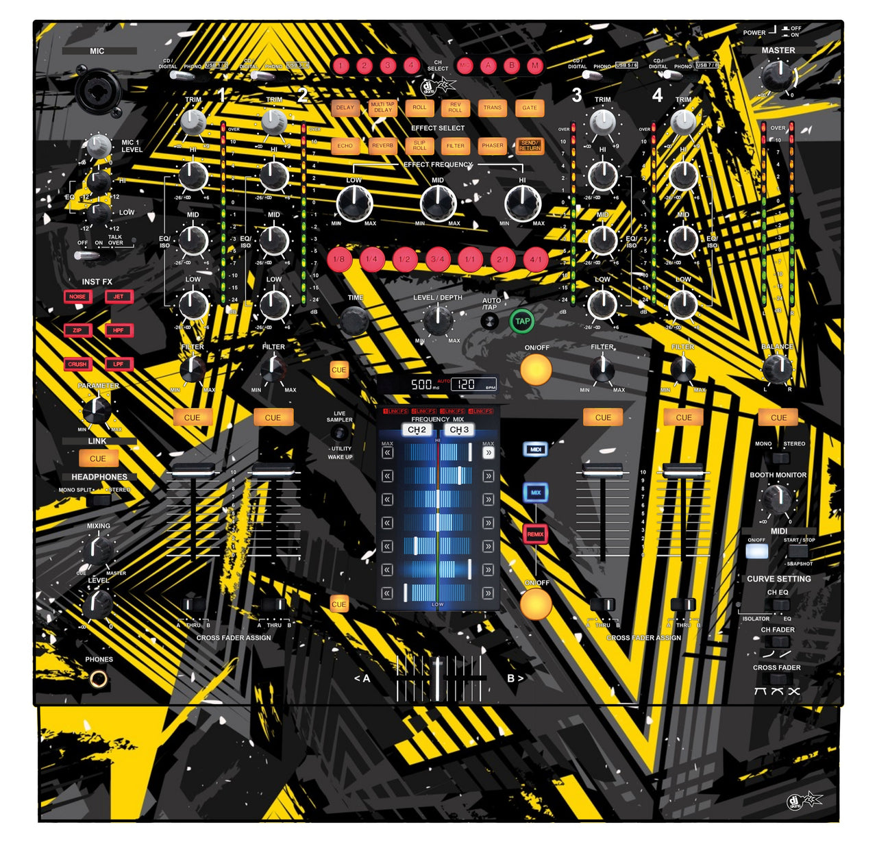 Pioneer DJ DJM 2000 Skin Ridge Yellow