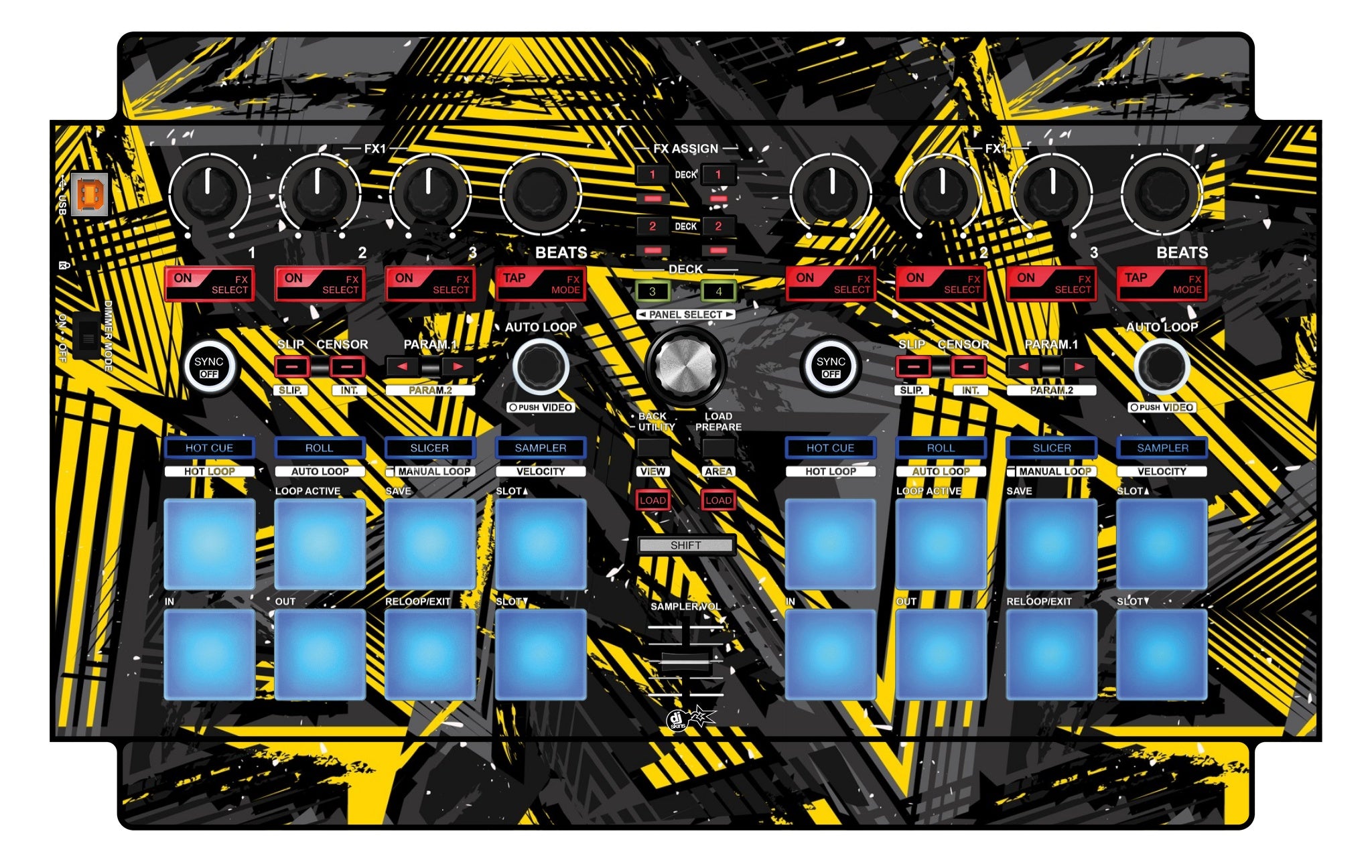 Pioneer DJ DDJ SP 1 Skin Ridge Yellow