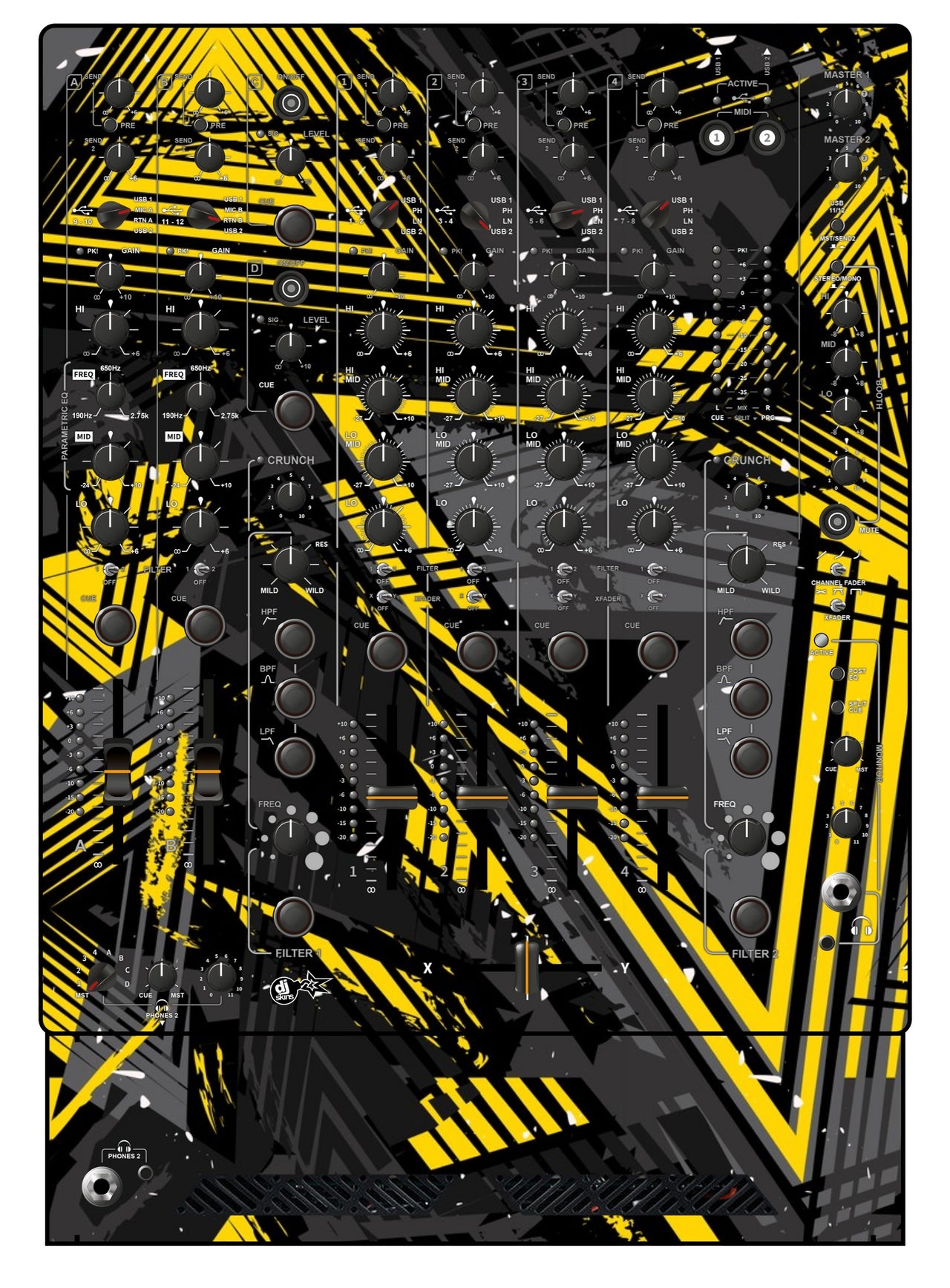 Allen and Heath XONE 96 Skin Ridge Yellow
