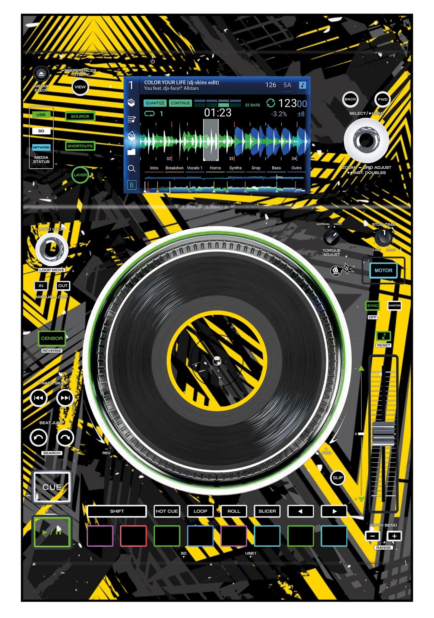 Denon DJ SC 5000 M Skin Ridge Yellow