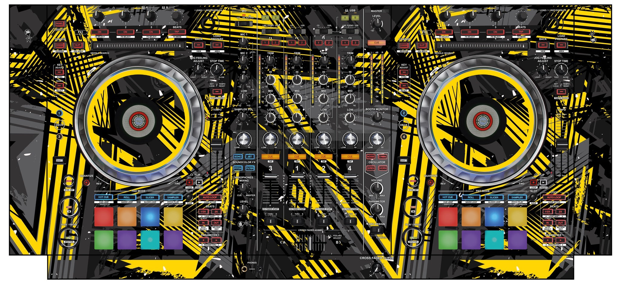 Pioneer DJ DDJ SZ 2 Skin Ridge Yellow