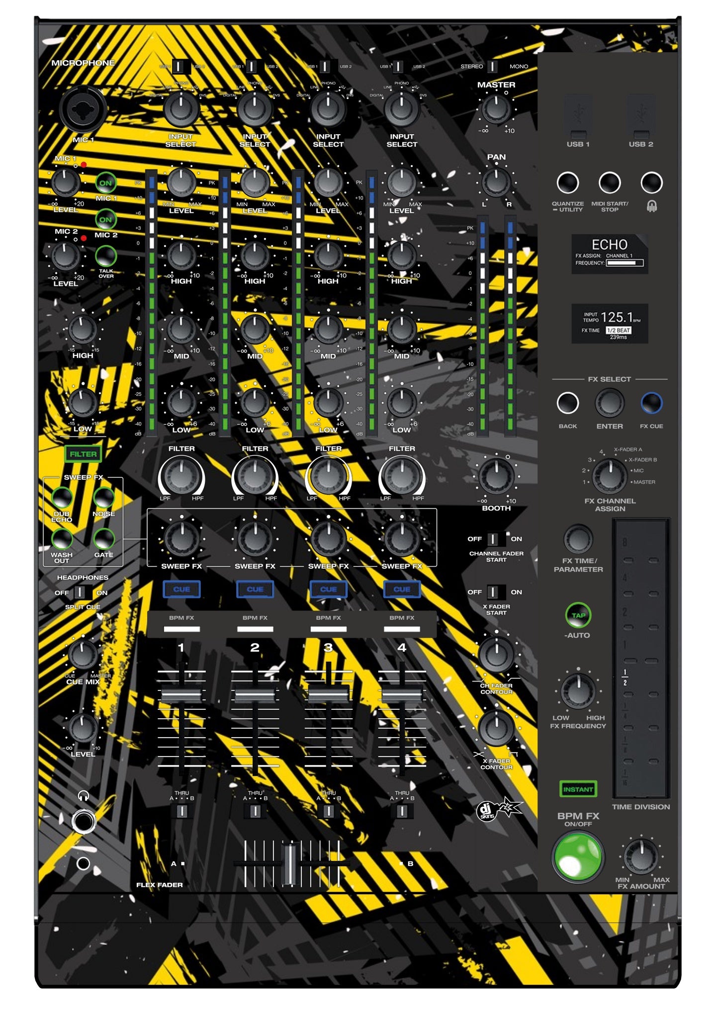 Denon DJ X 1850 Skin Ridge Yellow