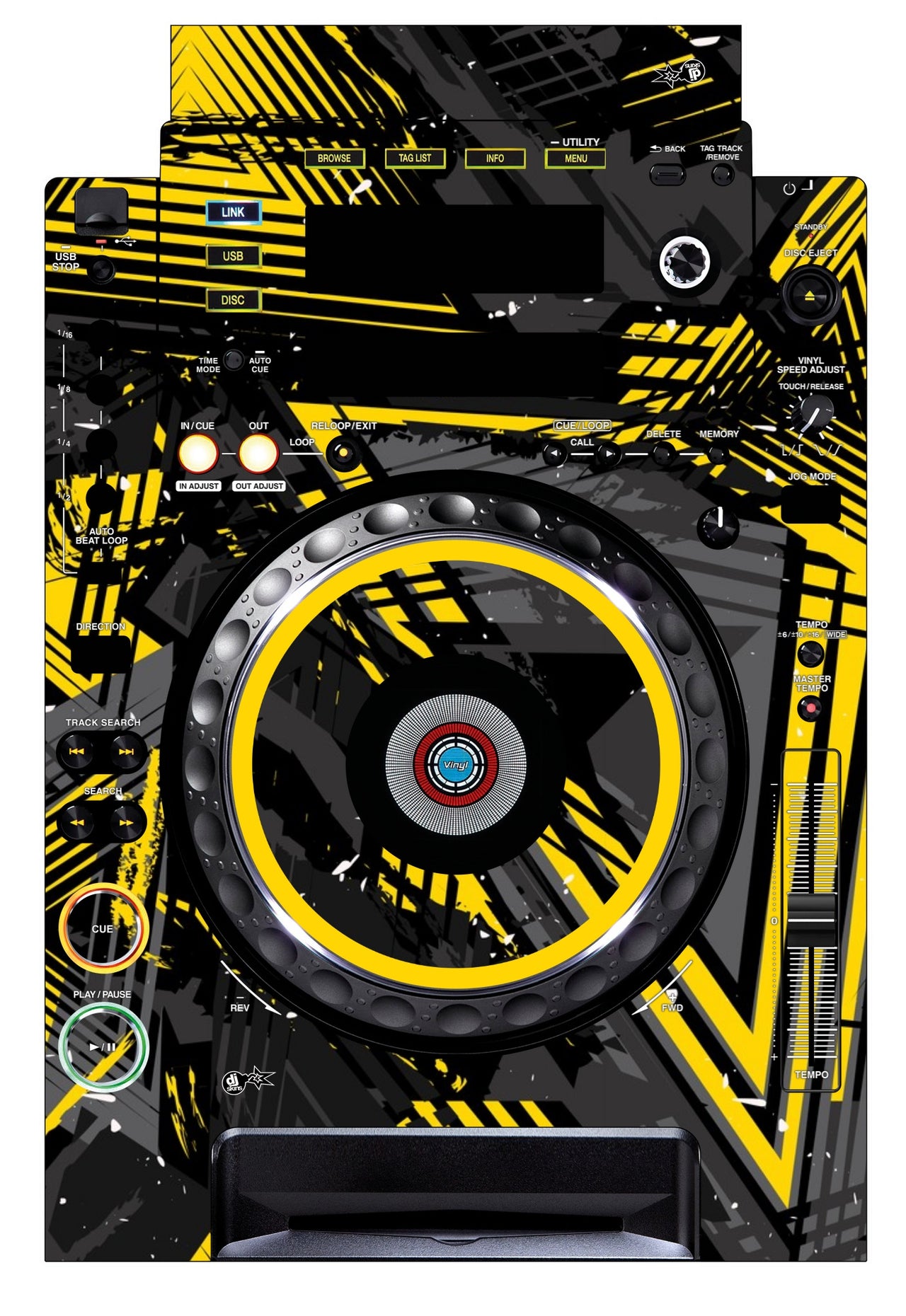 Pioneer DJ CDJ 900 Skin Ridge Yellow