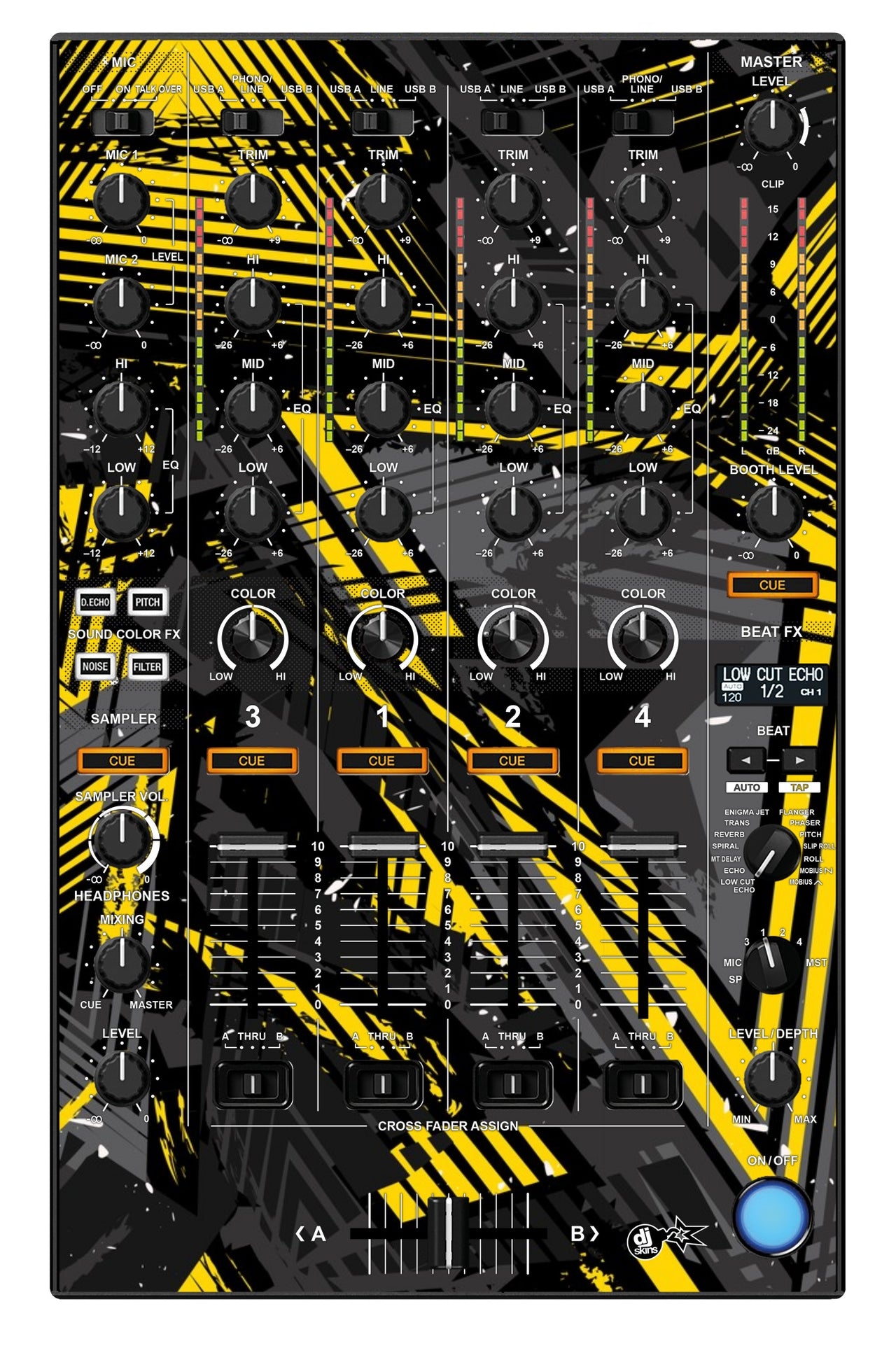 Pioneer DJ DDJ 1000 SRT MIXER Skin Ridge Yellow