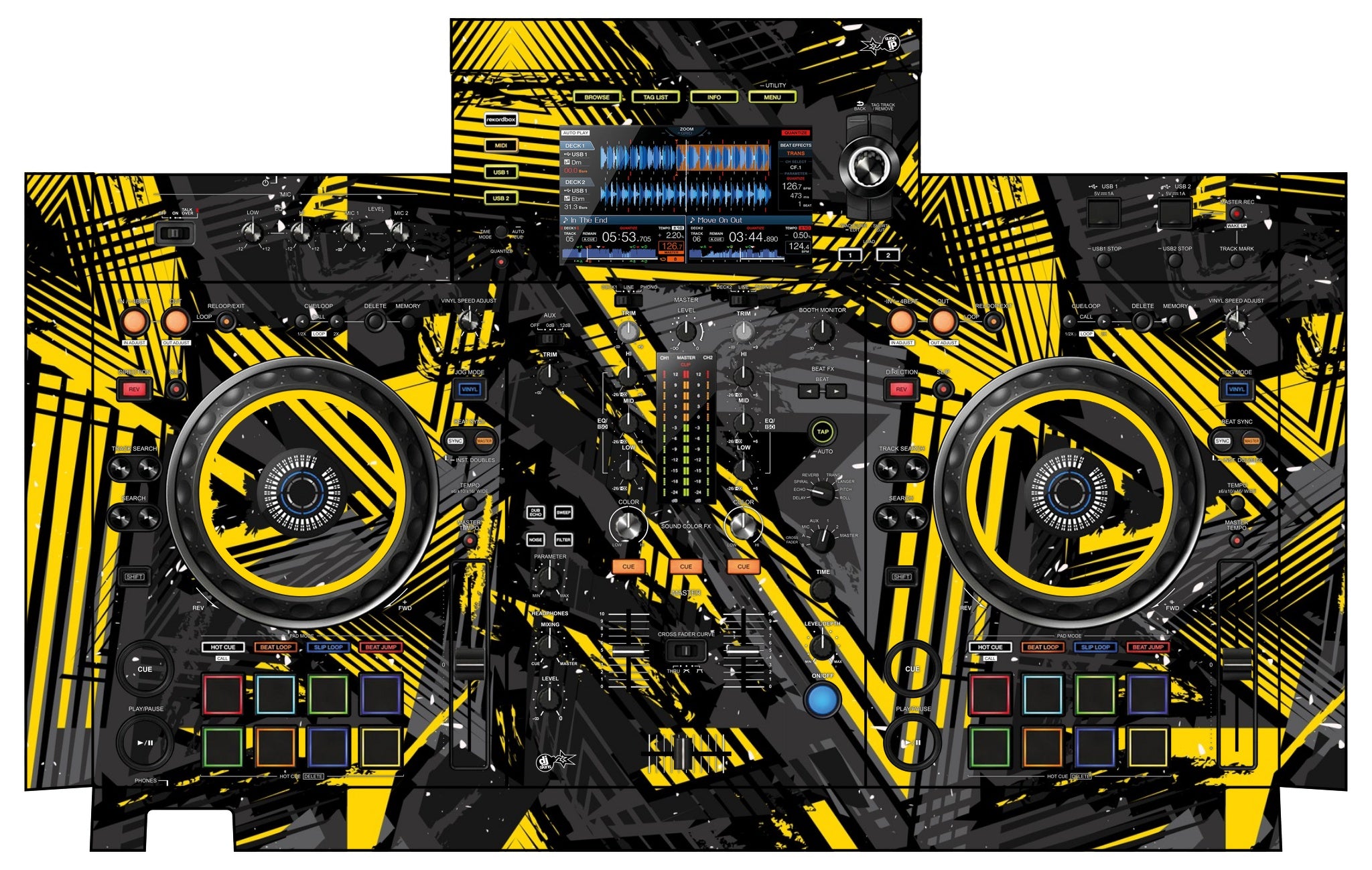 Pioneer DJ XDJ RX 2 Skin Ridge Yellow