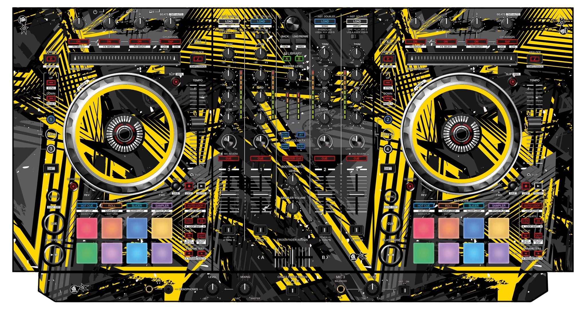 Pioneer DJ DDJ SX 3 Skin Ridge Yellow