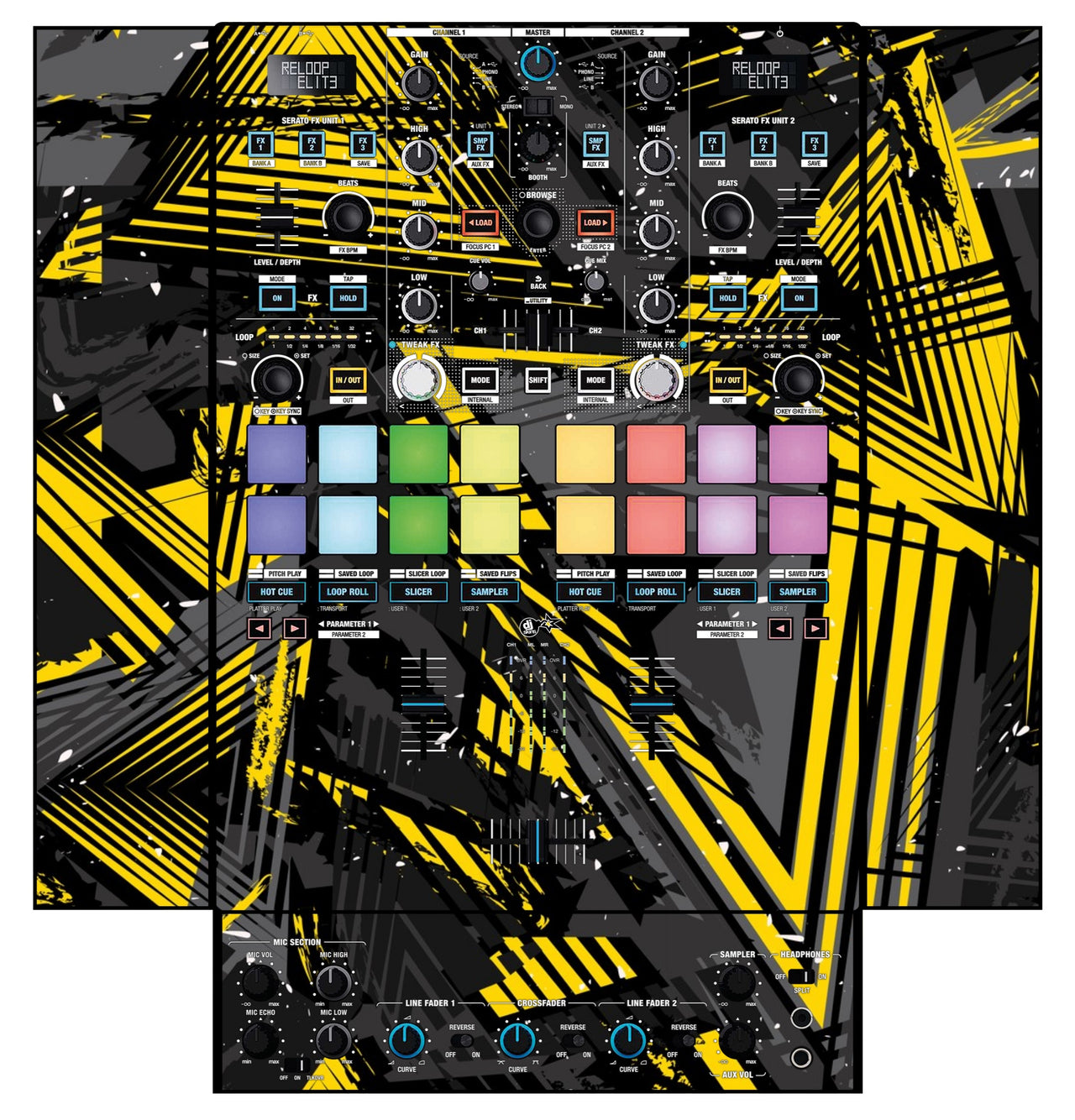 Reloop Elite Skin Ridge Yellow