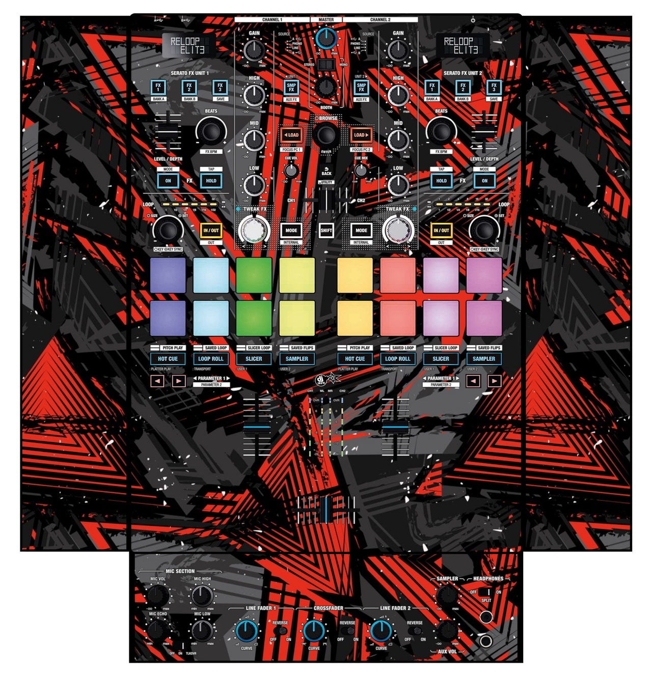 Reloop Elite Skin Ridge Red