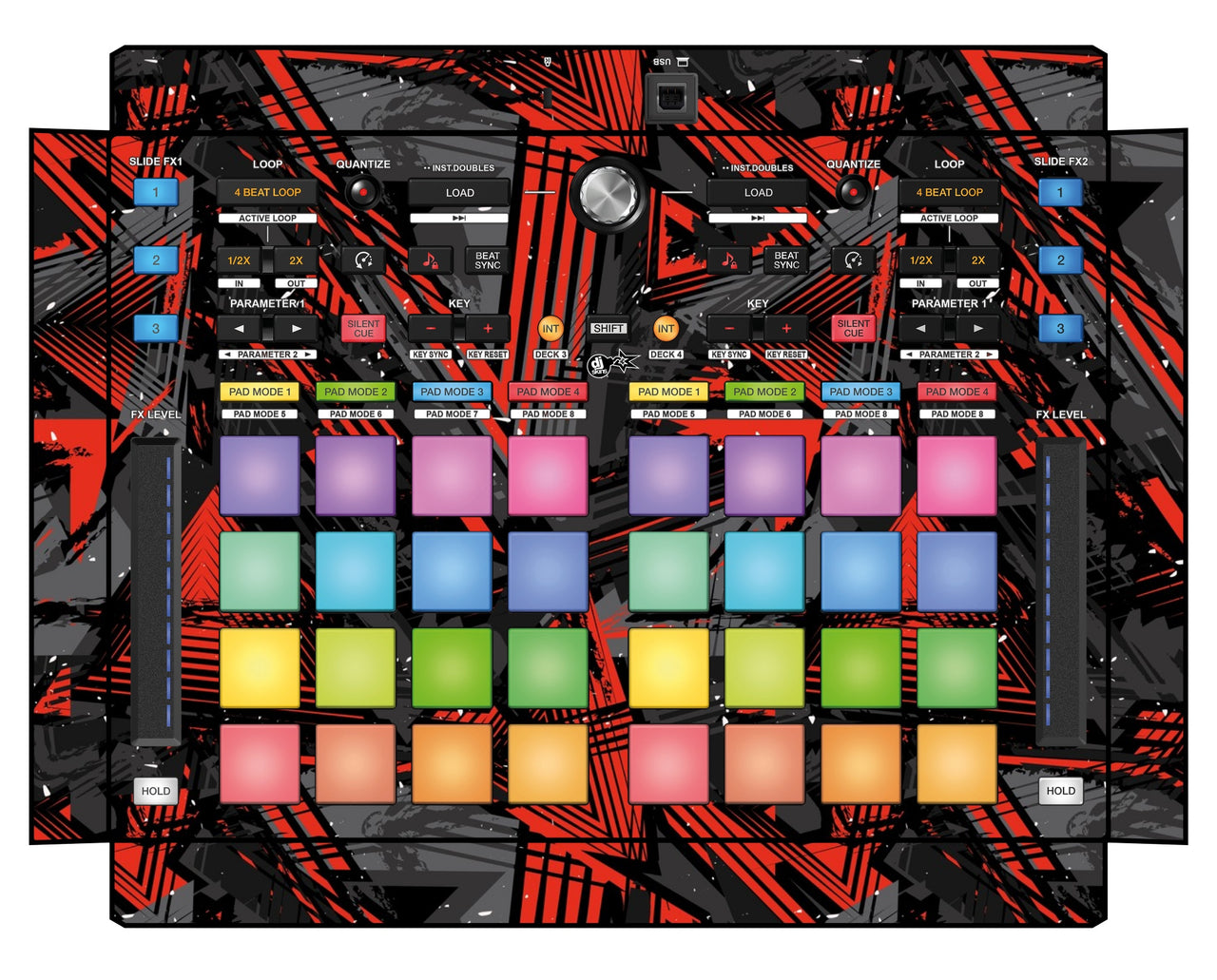 Pioneer DJ DDJ XP 2 Skin Ridge Red