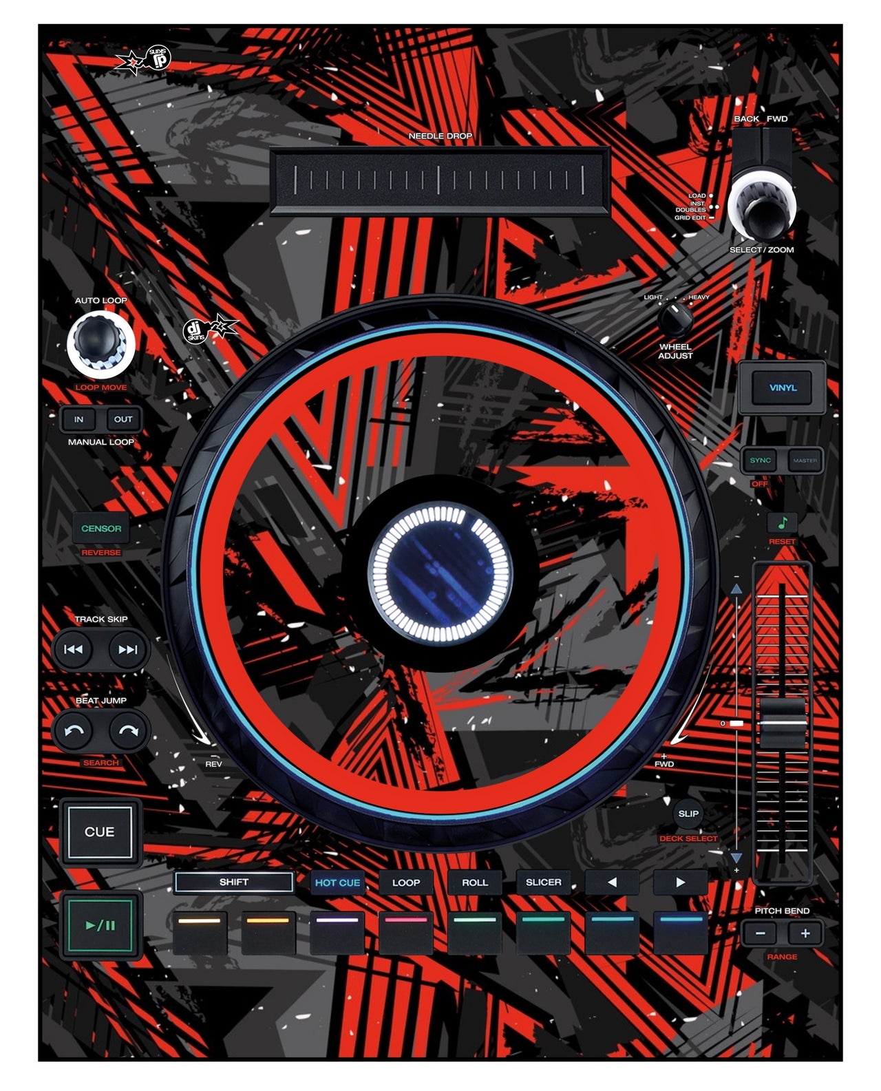 Denon DJ LC 6000 Skin Ridge Red