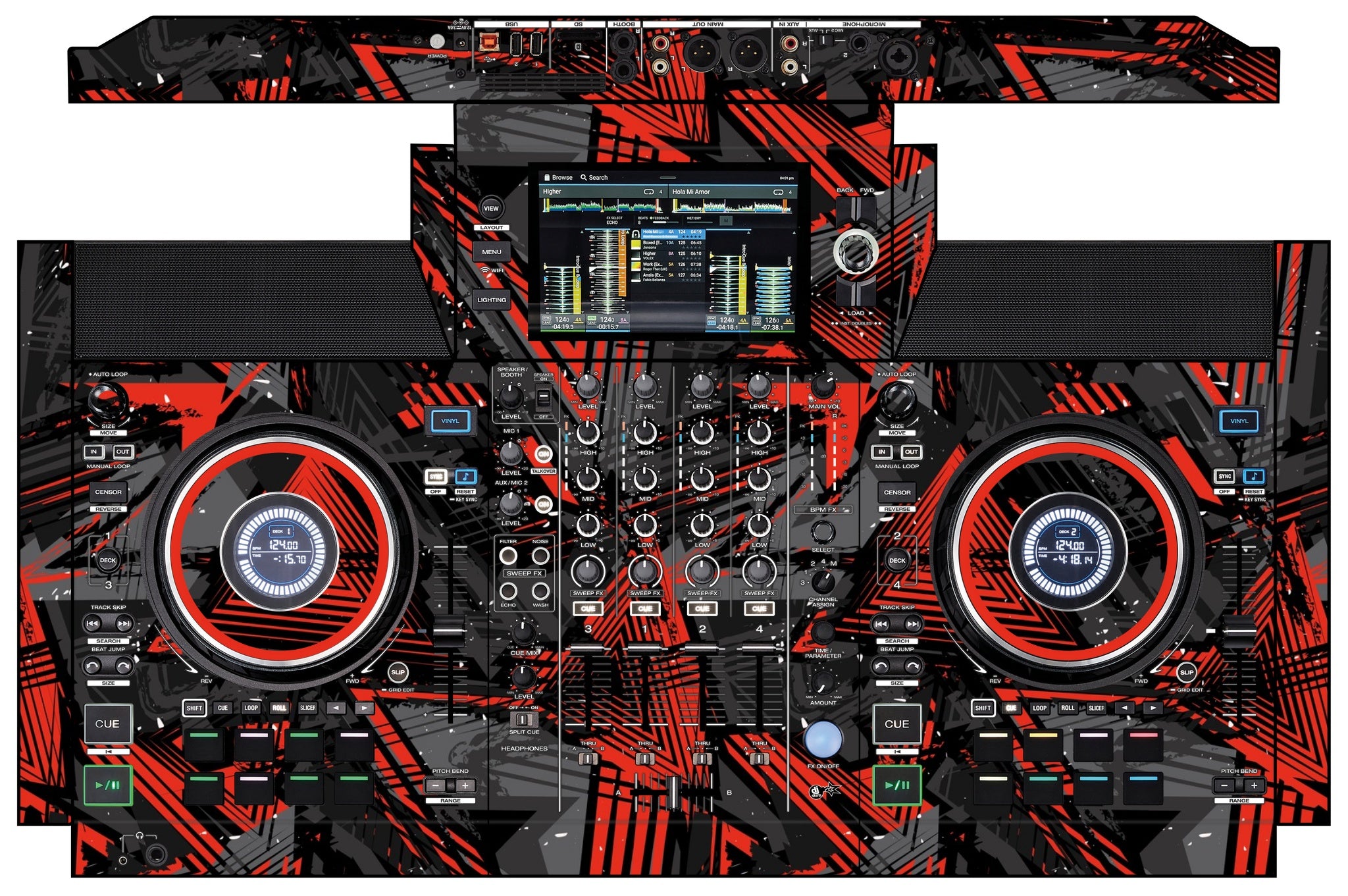 Denon DJ SC Live 4 Skin Ridge Red