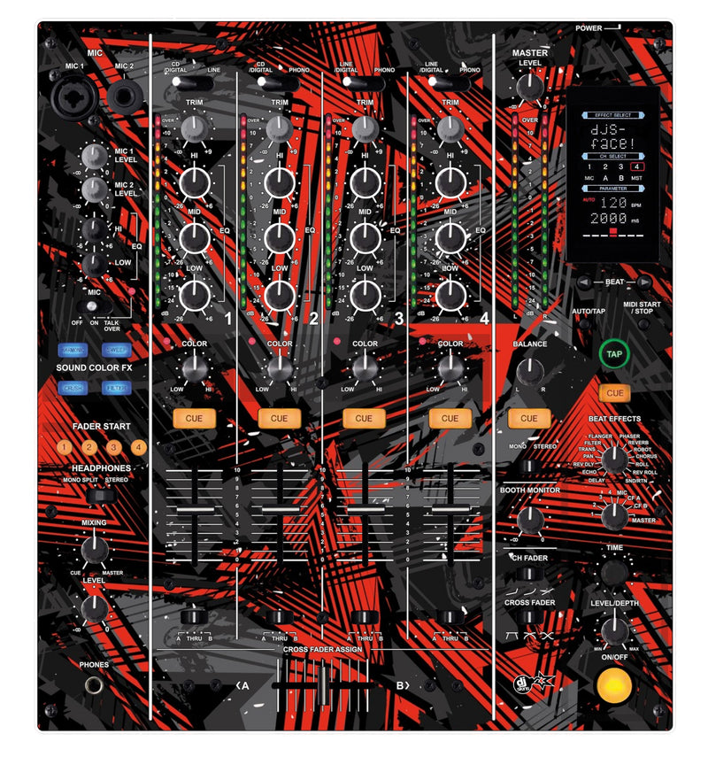 DJ Skins® Pioneer DJ DJM 800 Skin Ridge Red