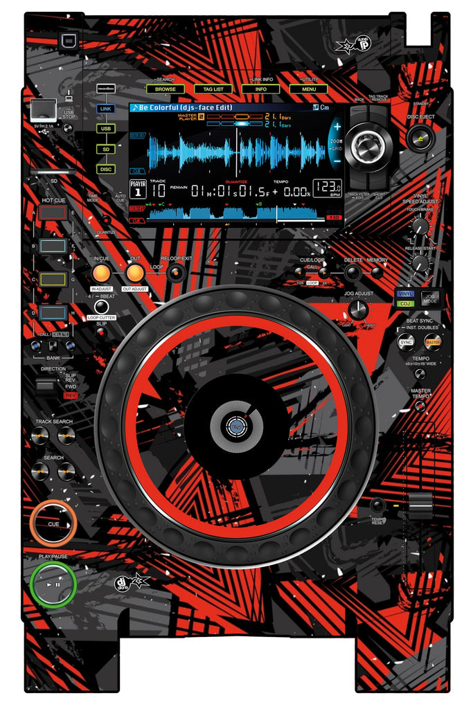 Pioneer DJ CDJ 2000 NEXUS 2 Skin Ridge Red