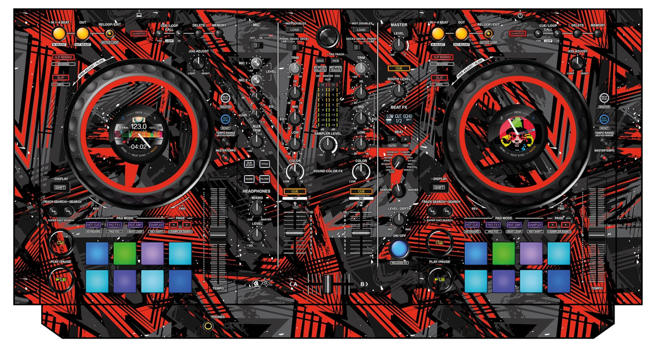Pioneer DJ DDJ 800 Skin Ridge Red